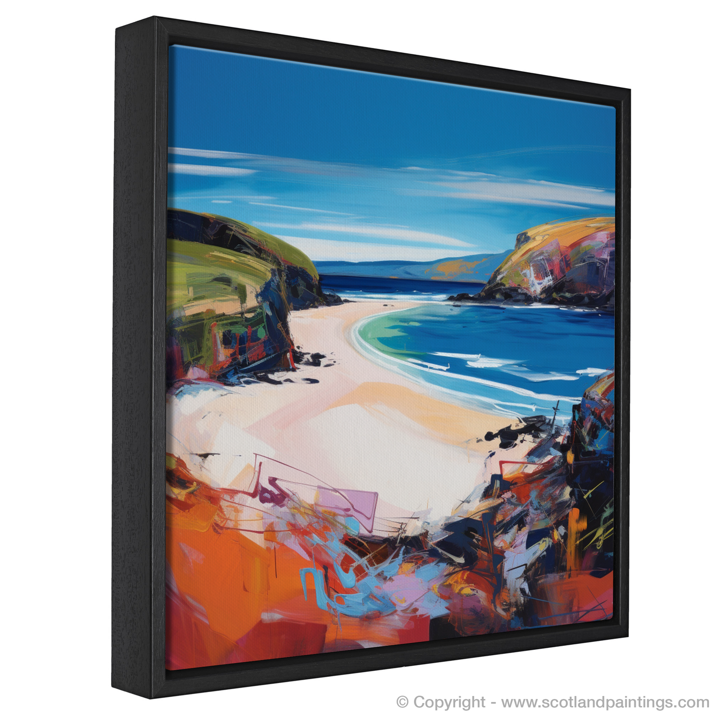 Painting and Art Print of Sandwood Bay, Sutherland entitled "Wild Embrace of Sandwood Bay".