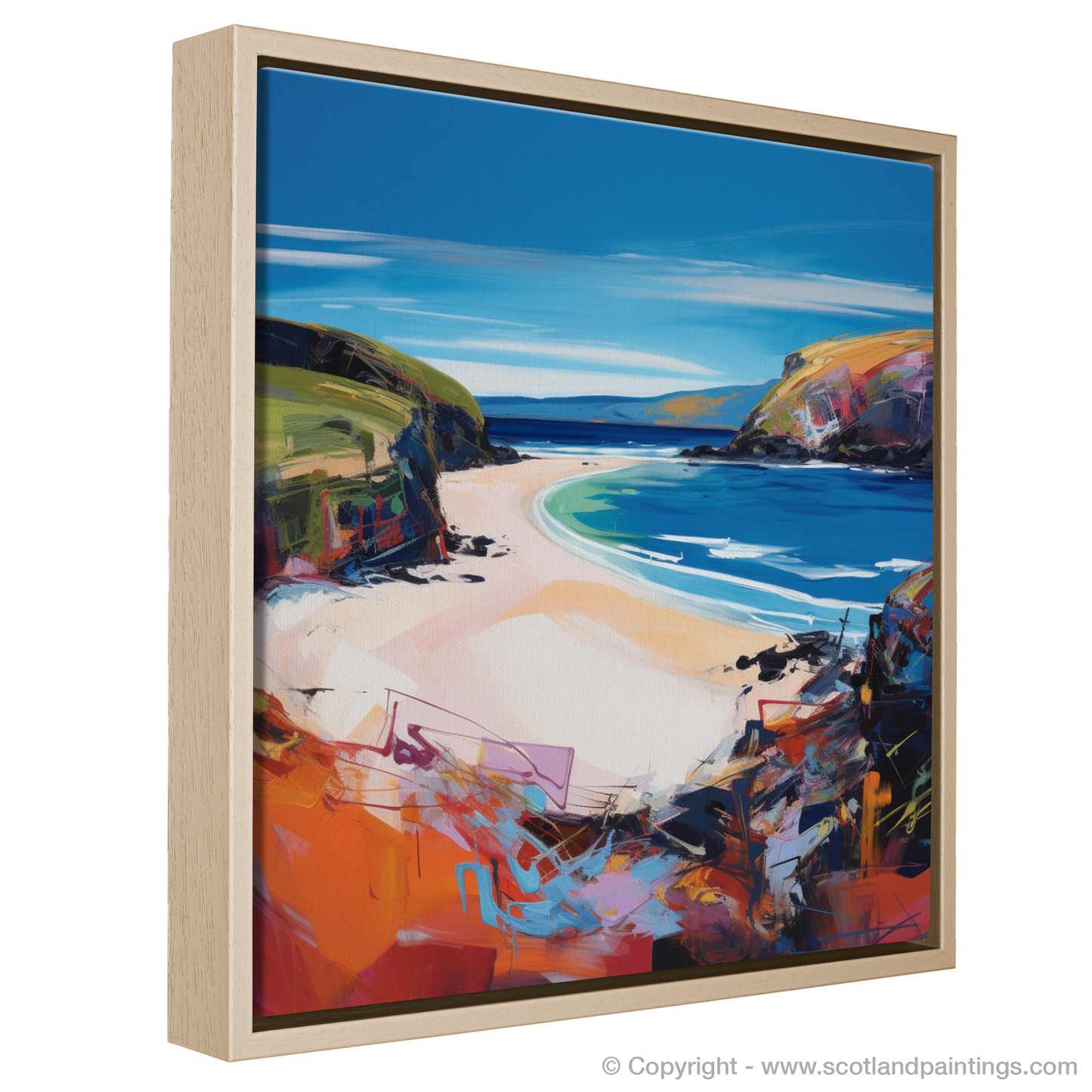 Painting and Art Print of Sandwood Bay, Sutherland entitled "Wild Embrace of Sandwood Bay".