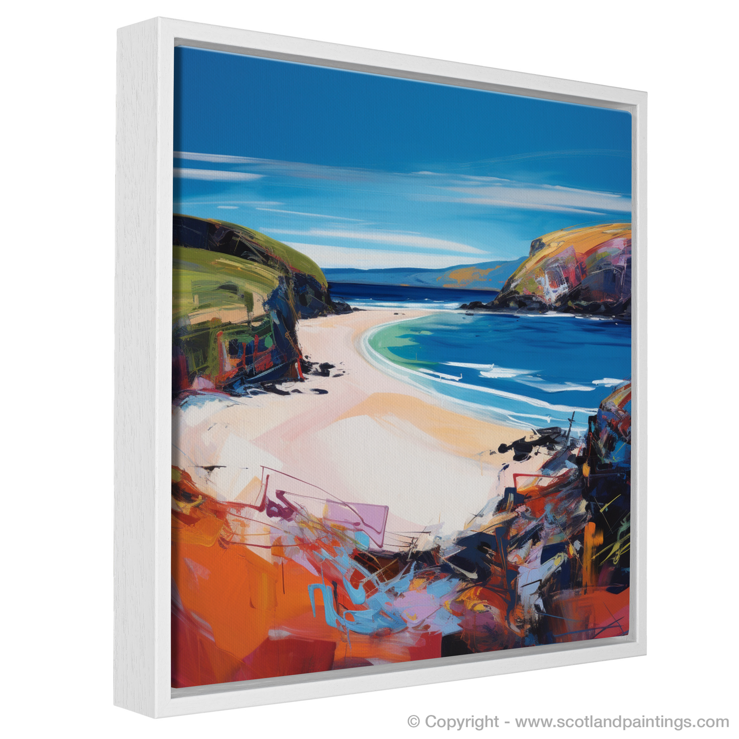 Painting and Art Print of Sandwood Bay, Sutherland entitled "Wild Embrace of Sandwood Bay".