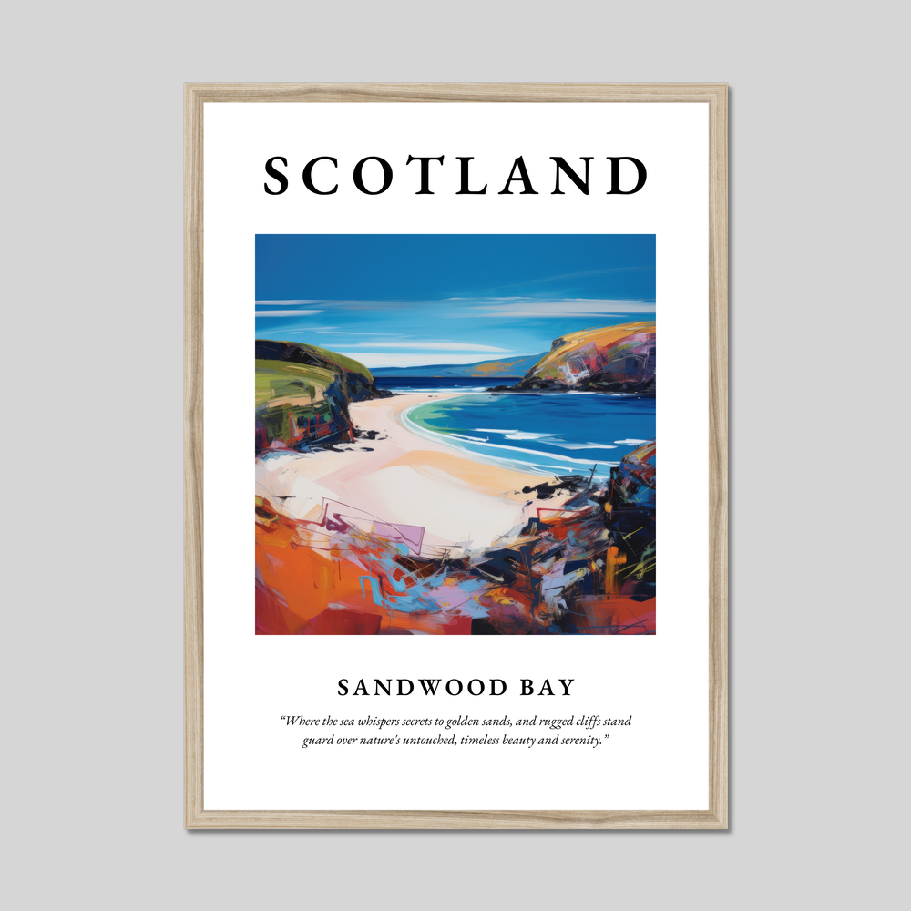 Poster in a natural frame with the word Scotland