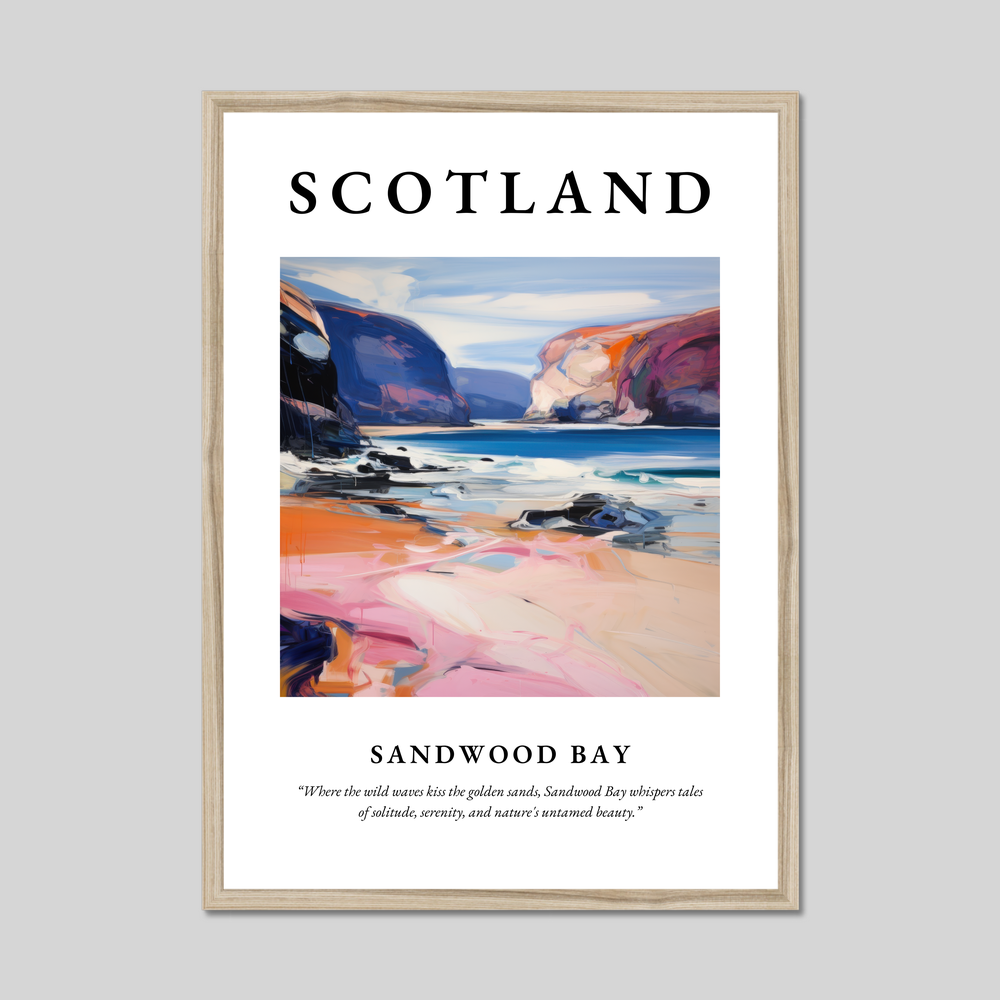 Poster in a natural frame with the word Scotland