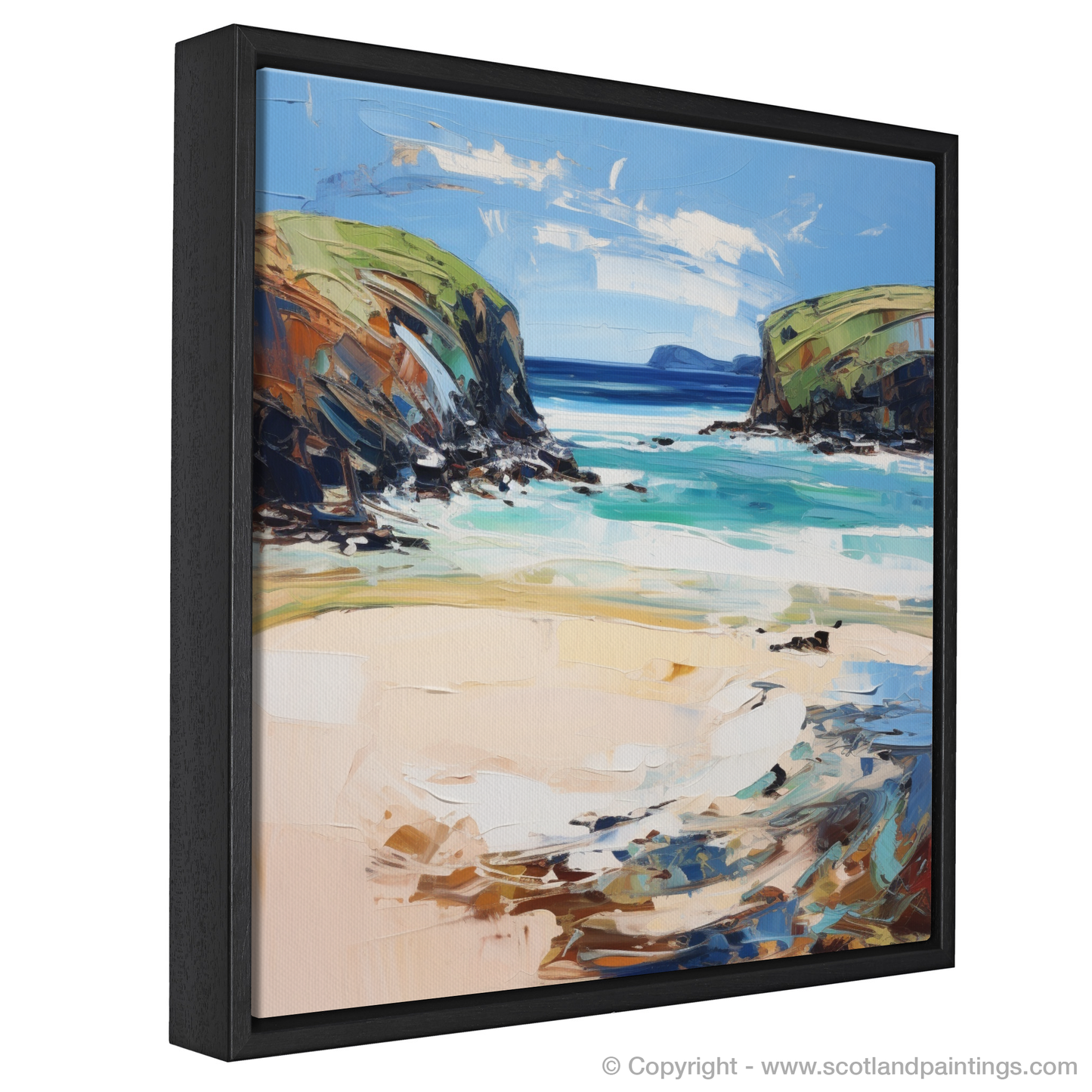 Painting and Art Print of Sandwood Bay, Sutherland entitled "Expressionist Essence of Sandwood Bay Sutherland".