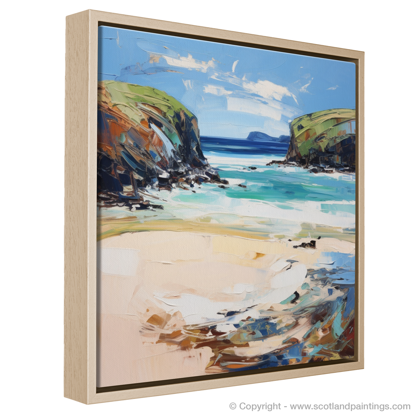 Painting and Art Print of Sandwood Bay, Sutherland entitled "Expressionist Essence of Sandwood Bay Sutherland".