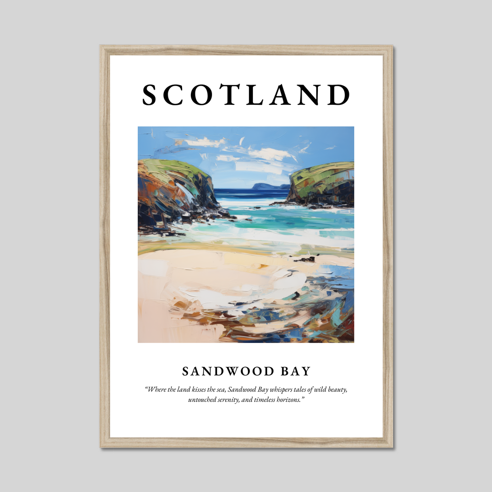 Poster in a natural frame with the word Scotland