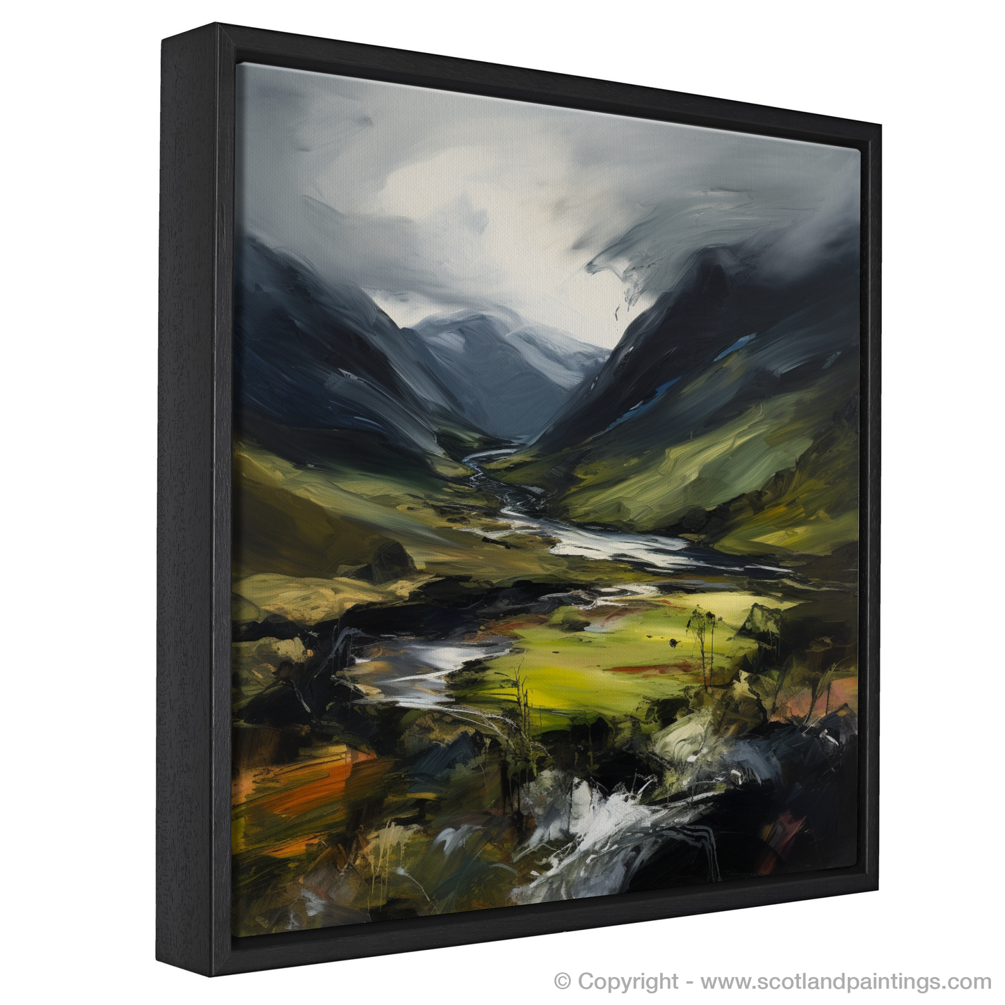 Painting and Art Print of Glen Strathfarrar, Highlands entitled "Highland Tempest: The Enigmatic Glen Strathfarrar".