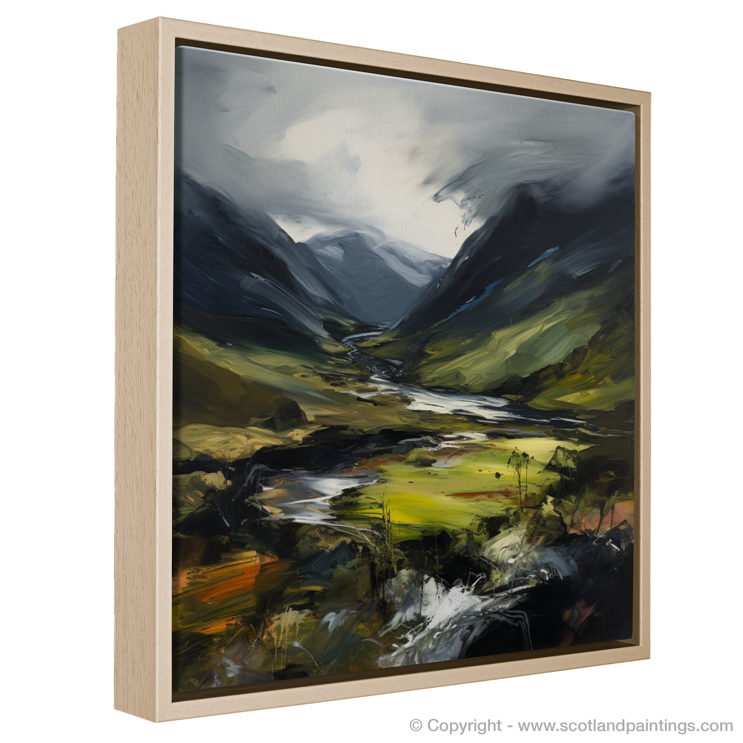 Painting and Art Print of Glen Strathfarrar, Highlands entitled "Highland Tempest: The Enigmatic Glen Strathfarrar".