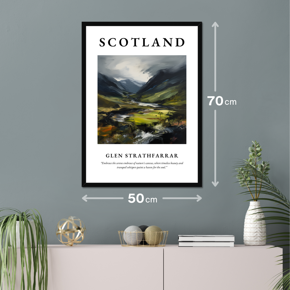 Poster of Glen Strathfarrar hanging on a wall