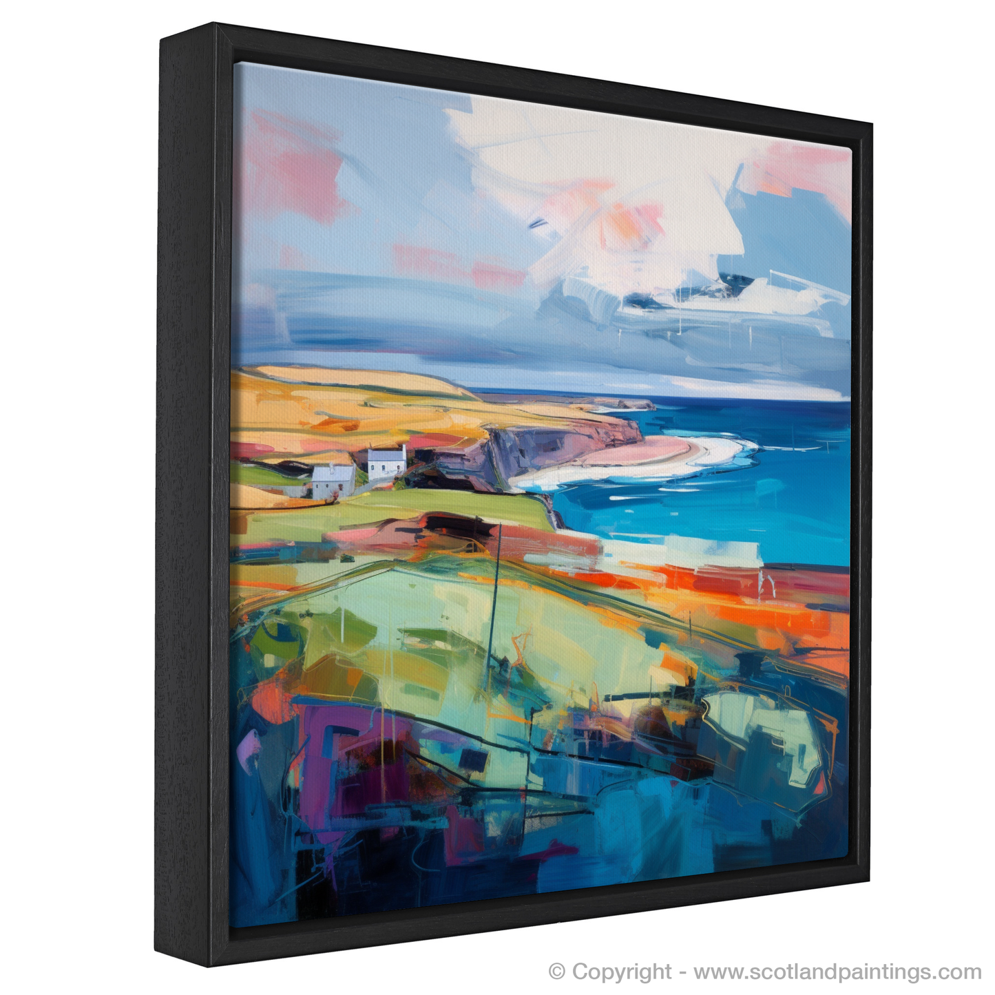 Painting and Art Print of Orkney, North of mainland Scotland entitled "Orkney Unleashed: A Vivid Expressionist Tribute".