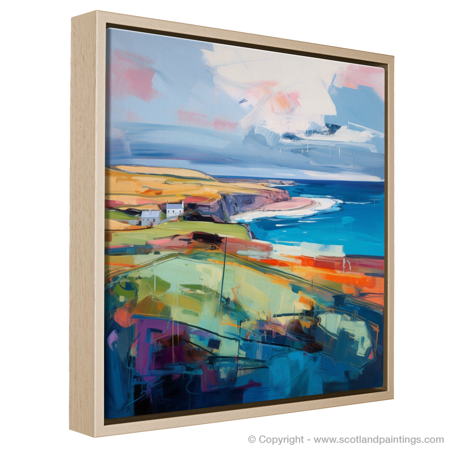 Painting and Art Print of Orkney, North of mainland Scotland entitled "Orkney Unleashed: A Vivid Expressionist Tribute".