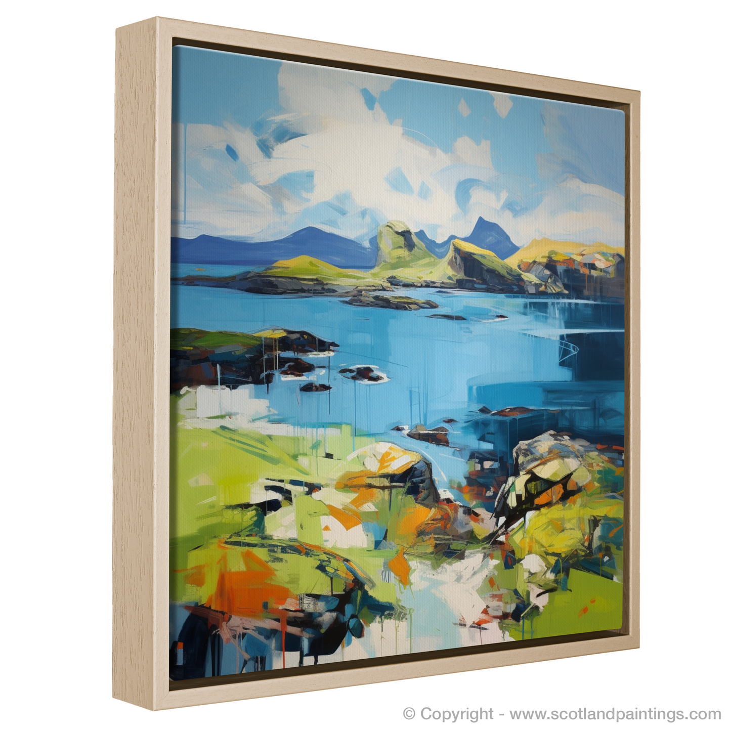 Painting and Art Print of Isle of Ulva, Inner Hebrides entitled "Isle of Ulva: An Expressionist Ode to Scottish Beauty".