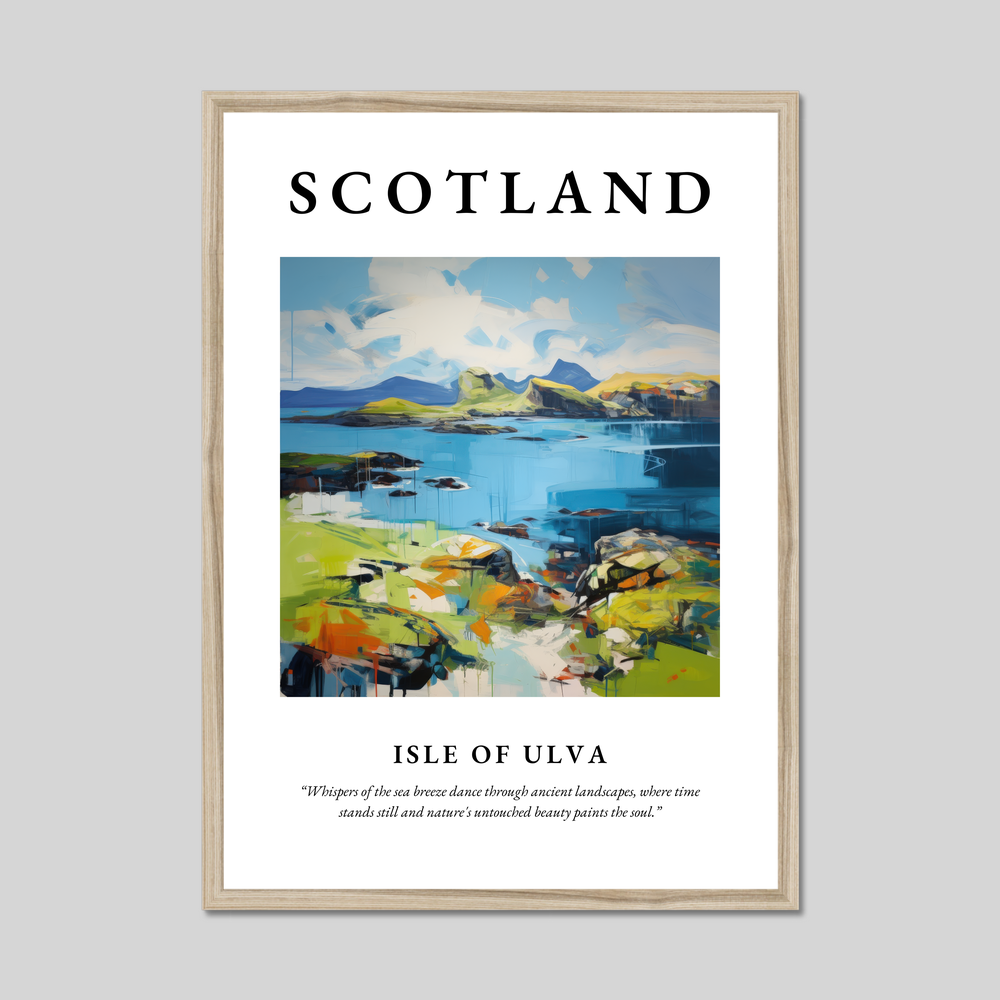 Poster in a natural frame with the word Scotland