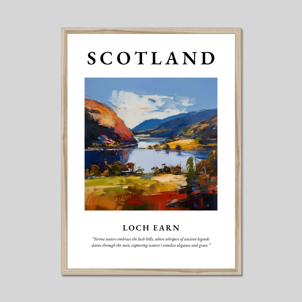 Poster in a natural frame with the word Scotland