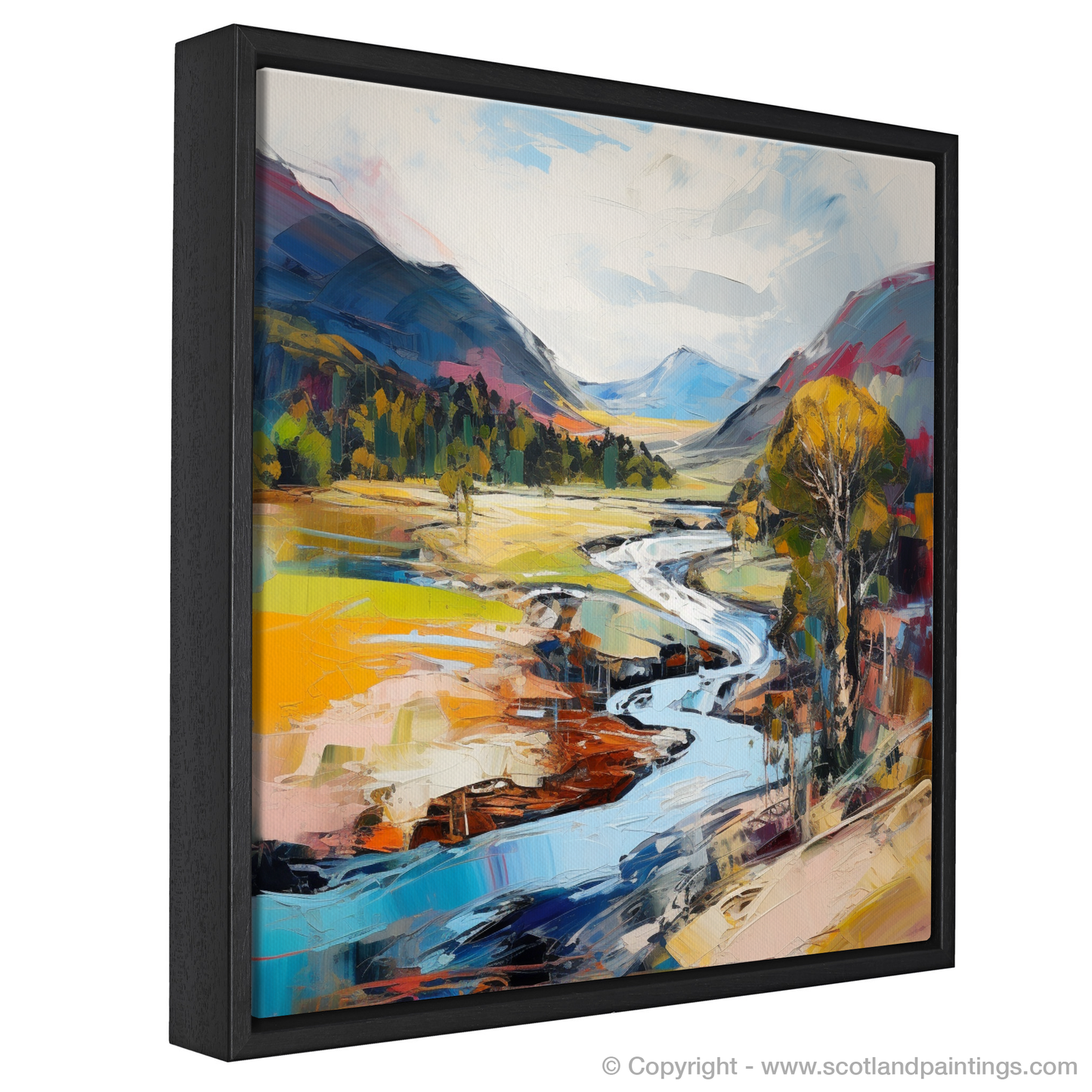 Painting and Art Print of Glen Affric, Highlands in summer entitled "Summer Blaze in Glen Affric Highlands".