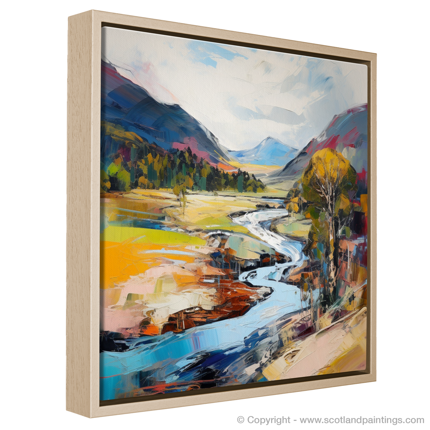 Painting and Art Print of Glen Affric, Highlands in summer entitled "Summer Blaze in Glen Affric Highlands".