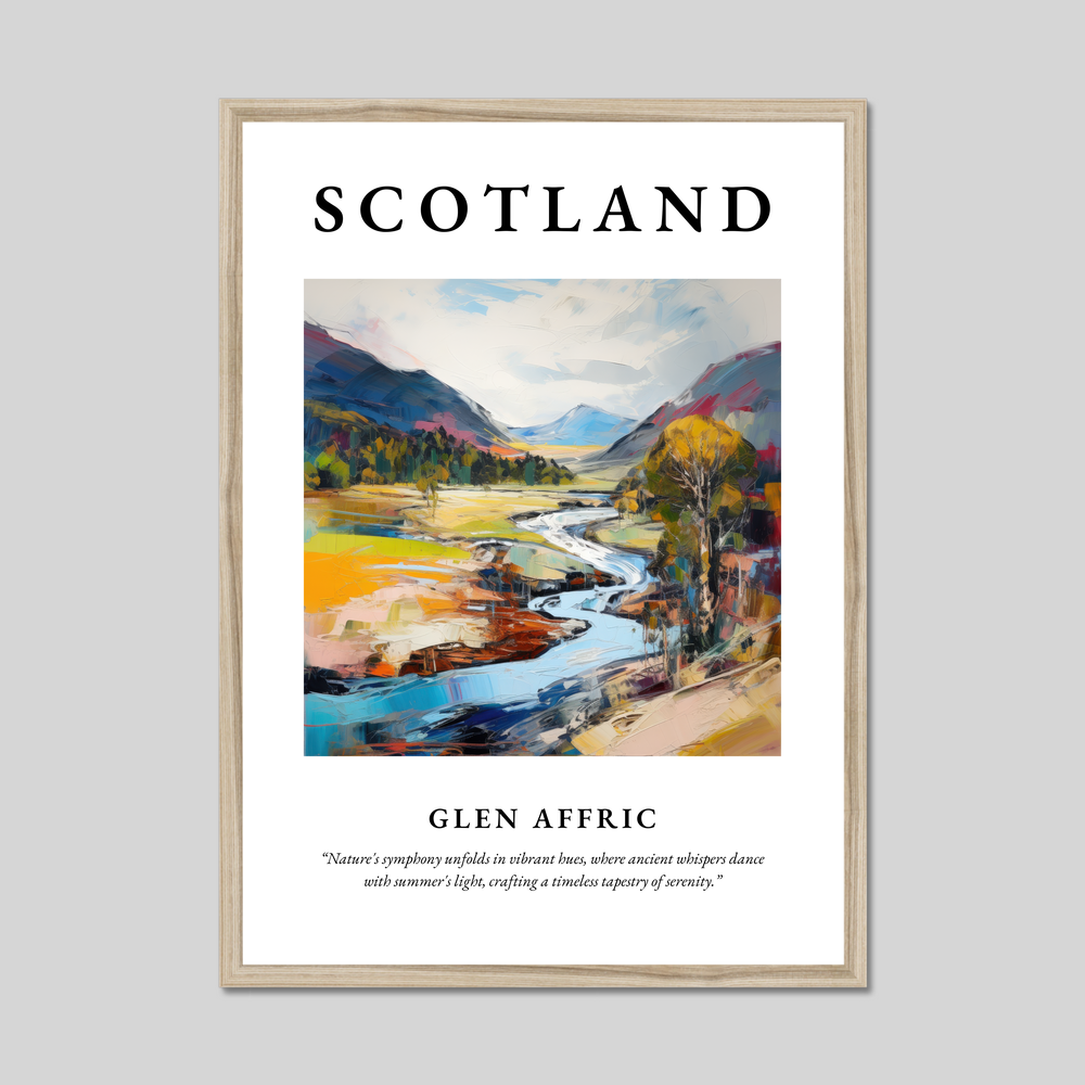 Poster in a natural frame with the word Scotland