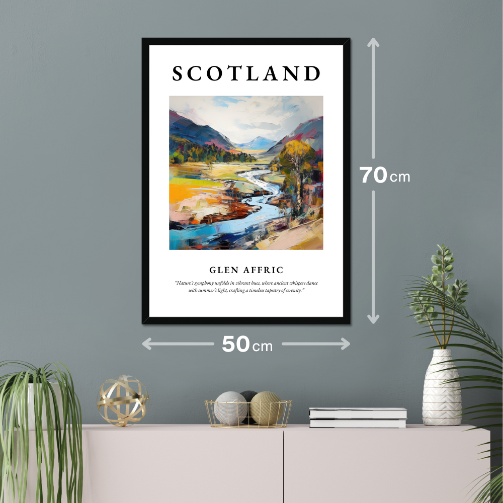 Poster of Glen Affric hanging on a wall