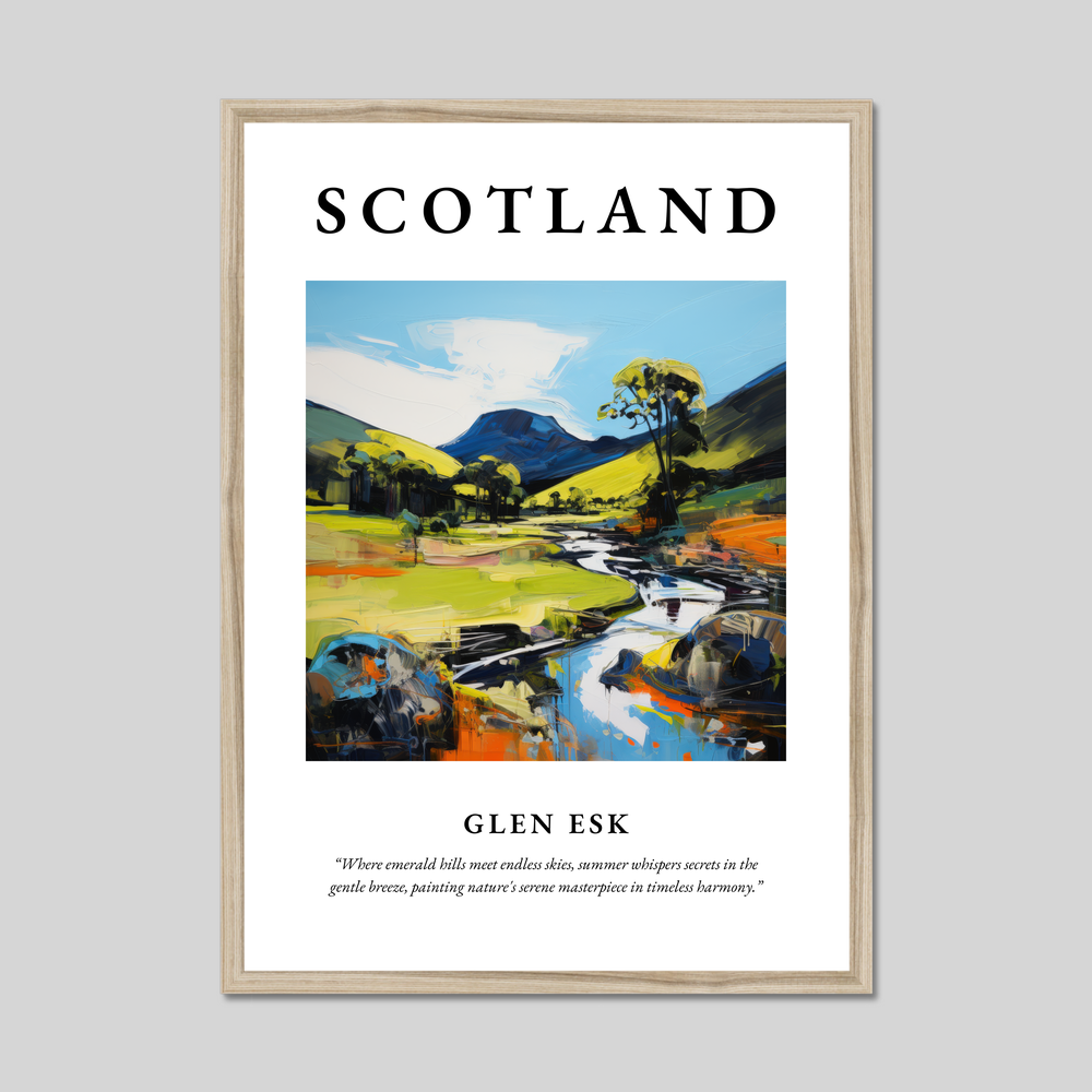 Poster in a natural frame with the word Scotland