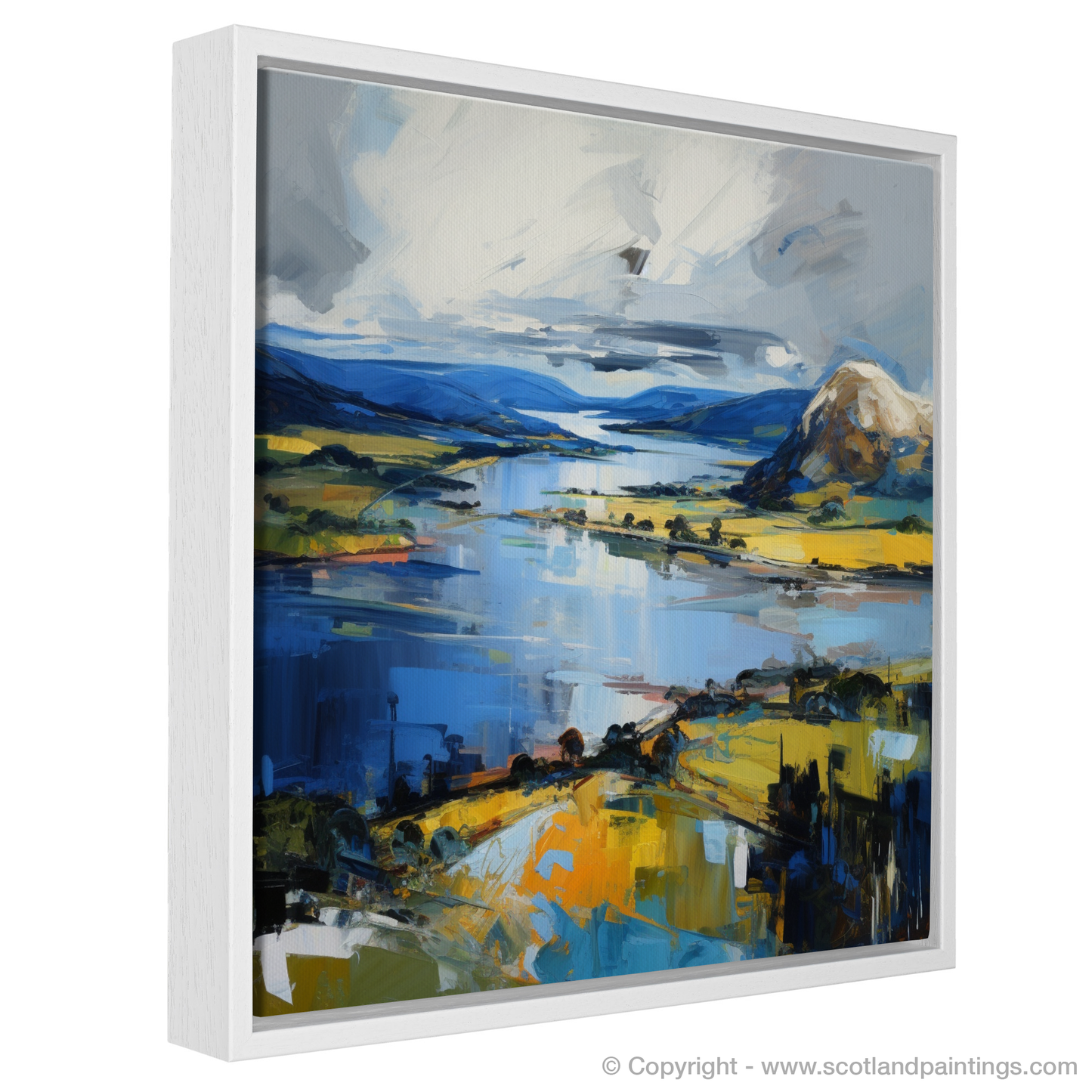 Painting and Art Print of Loch Leven, Perth and Kinross entitled "Loch Leven Unleashed: An Expressionist Ode to Scotland's Wild Beauty".