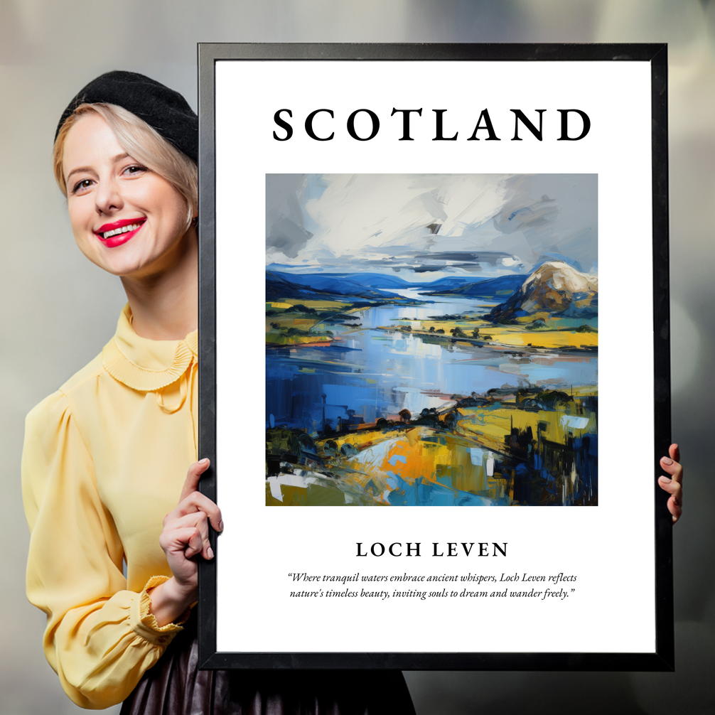 Person holding a poster of Loch Leven