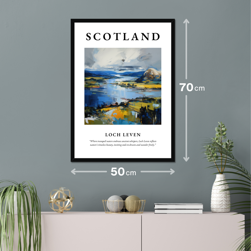 Poster of Loch Leven hanging on a wall