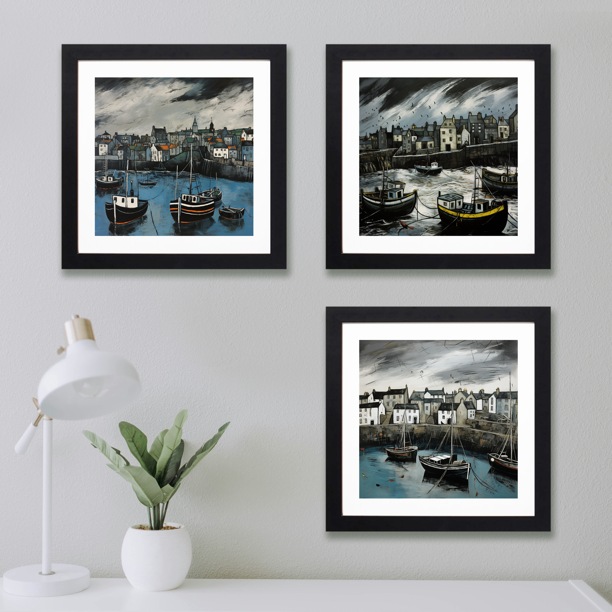 Main product image of Portsoy Harbour with a stormy sky