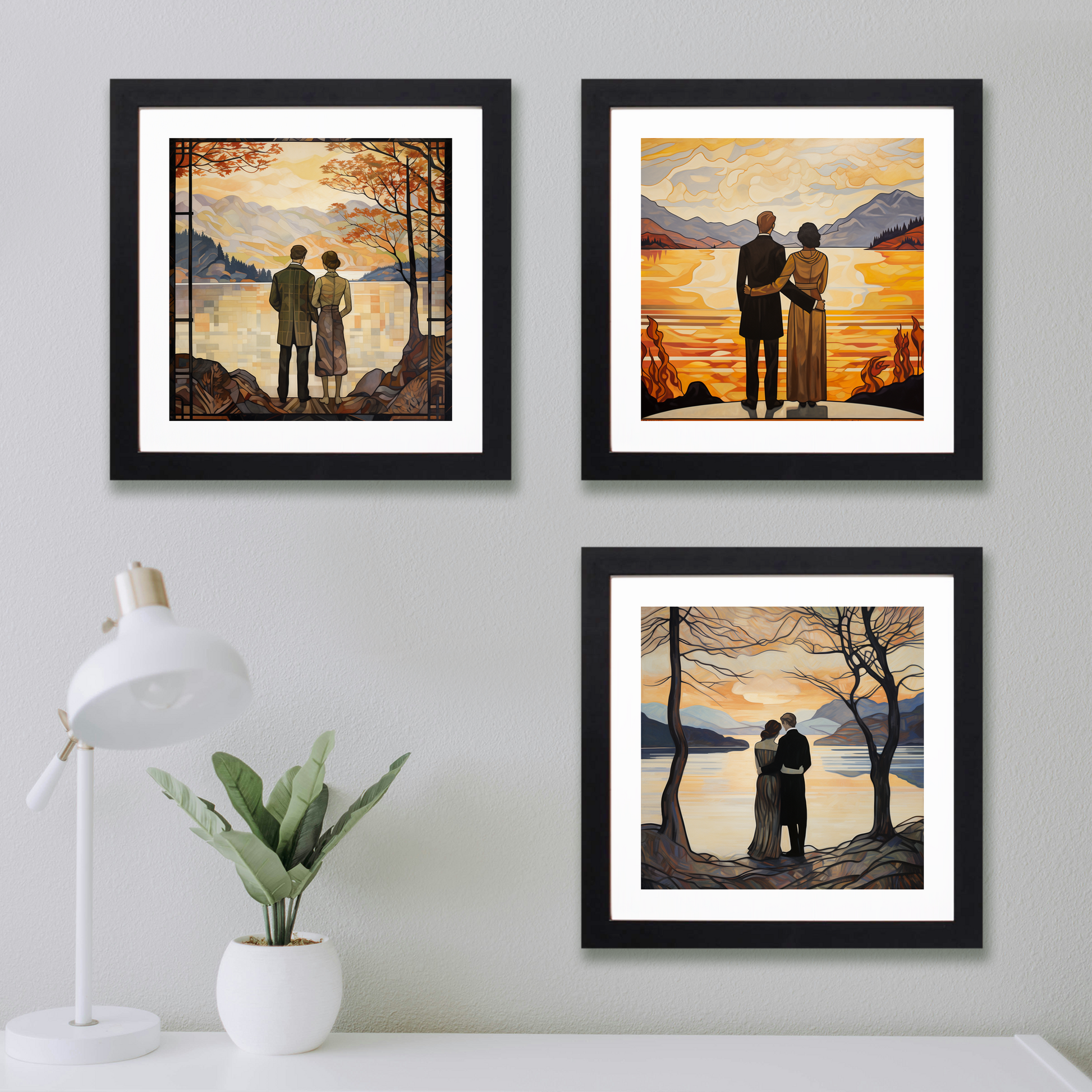 Main product image of A couple holding hands looking out on Loch Lomond