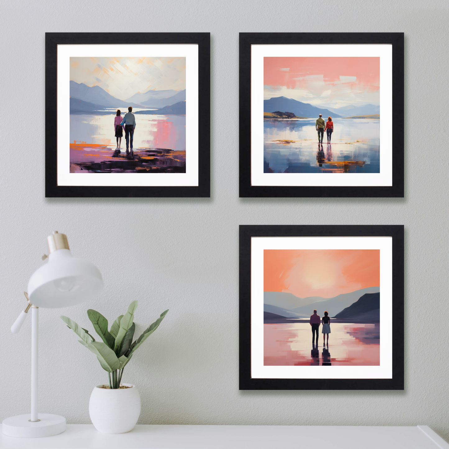 Main product image of A couple holding hands looking out on Loch Lomond