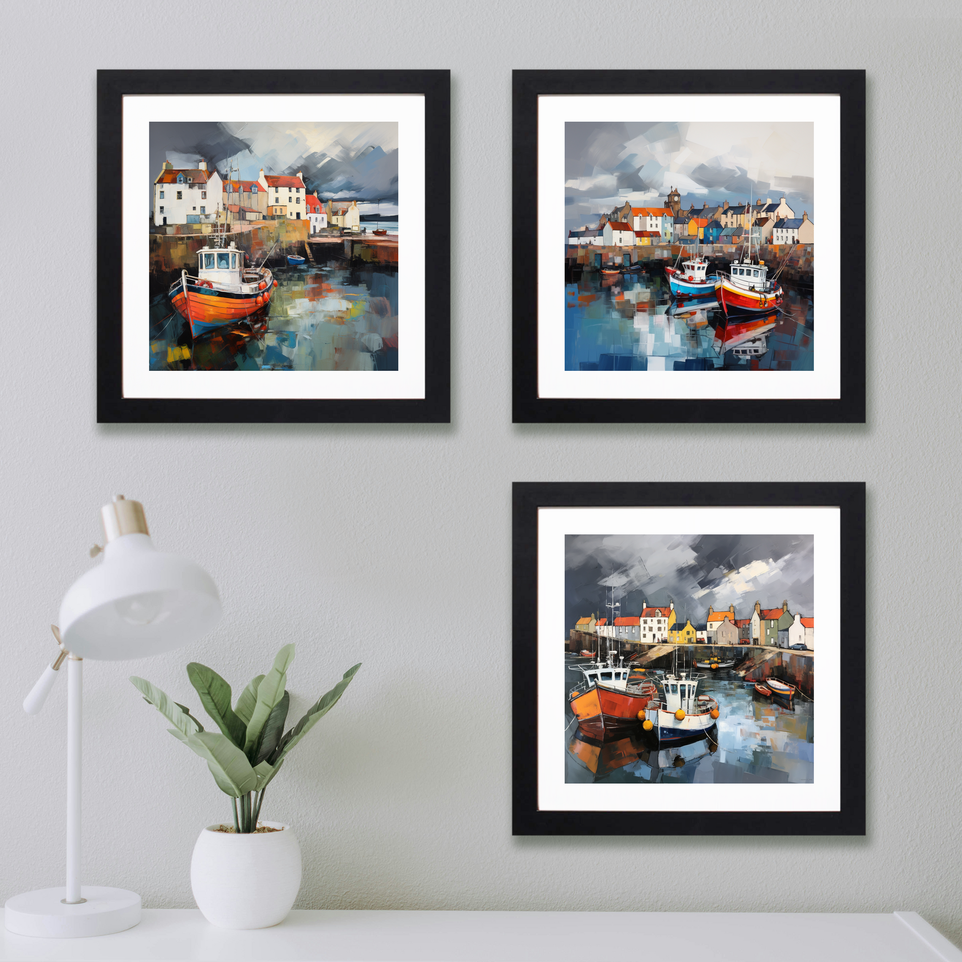 Main product image of Pittenweem Harbour with a stormy sky