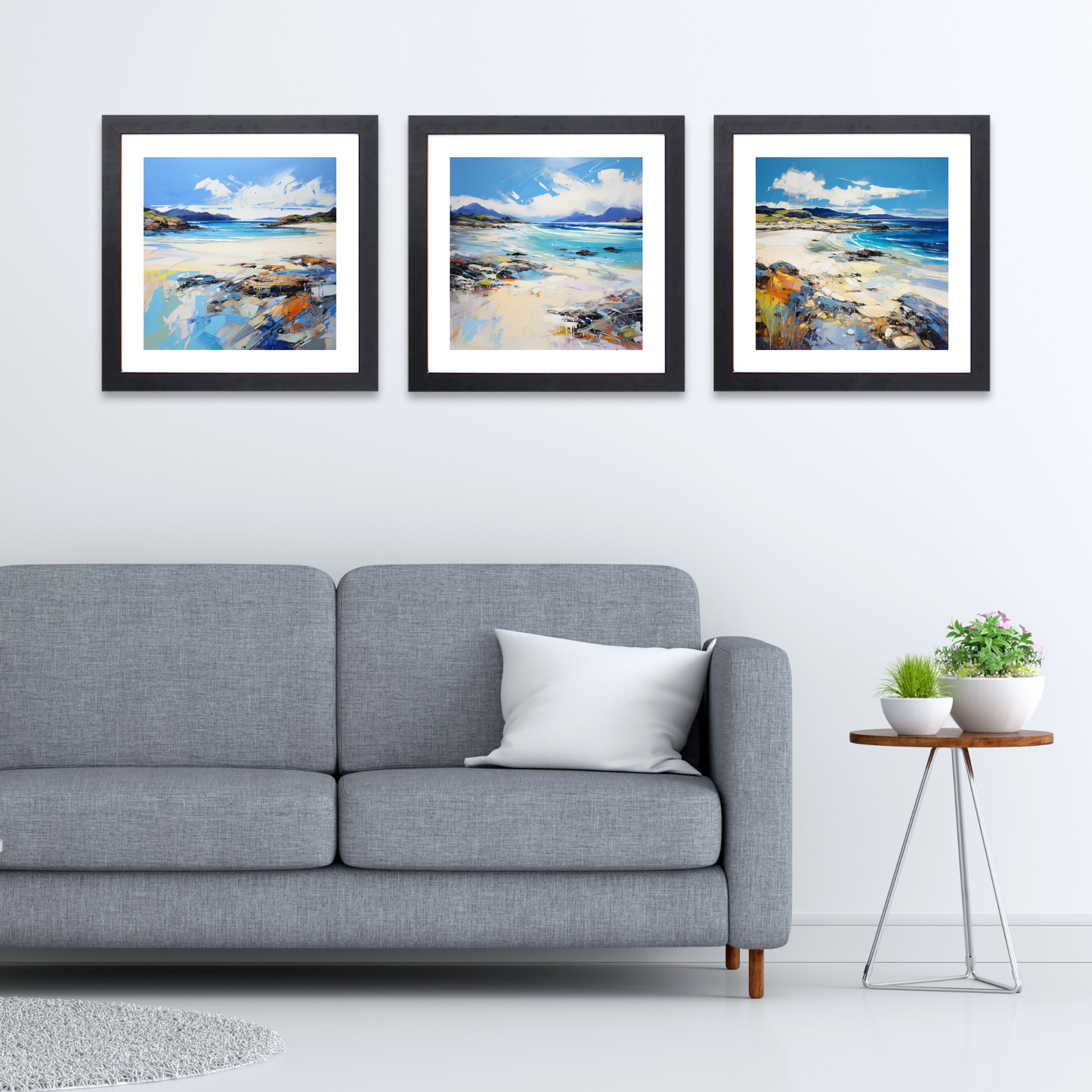 Black frame variant of Camusdarach Beach, Arisaig