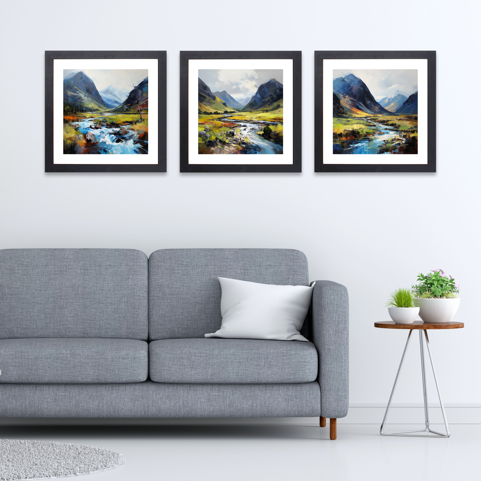 Black frame variant of Glen Coe, Highlands