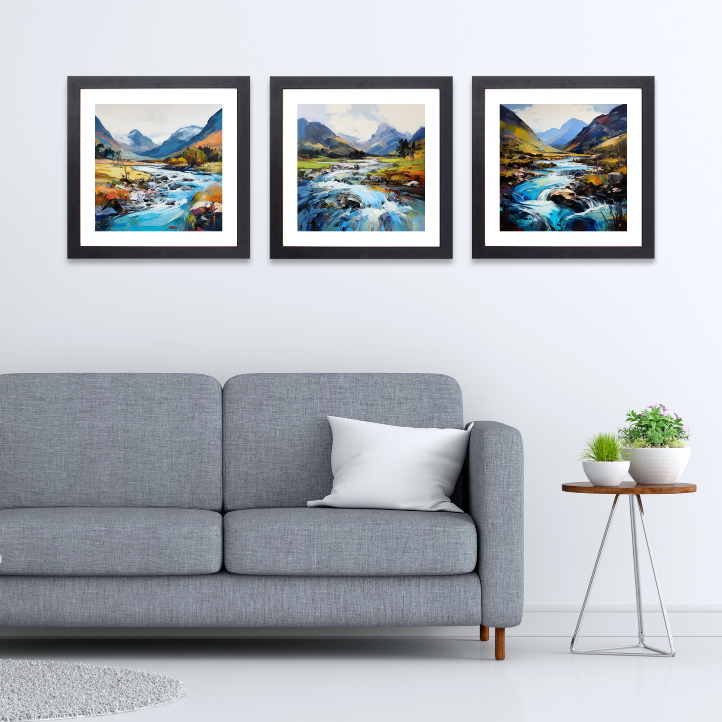 Black frame variant of River Coe, Glencoe, Highlands