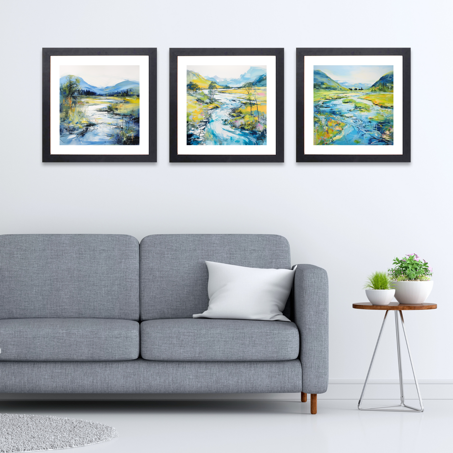 Black frame variant of River Orchy, Argyll and Bute in summer