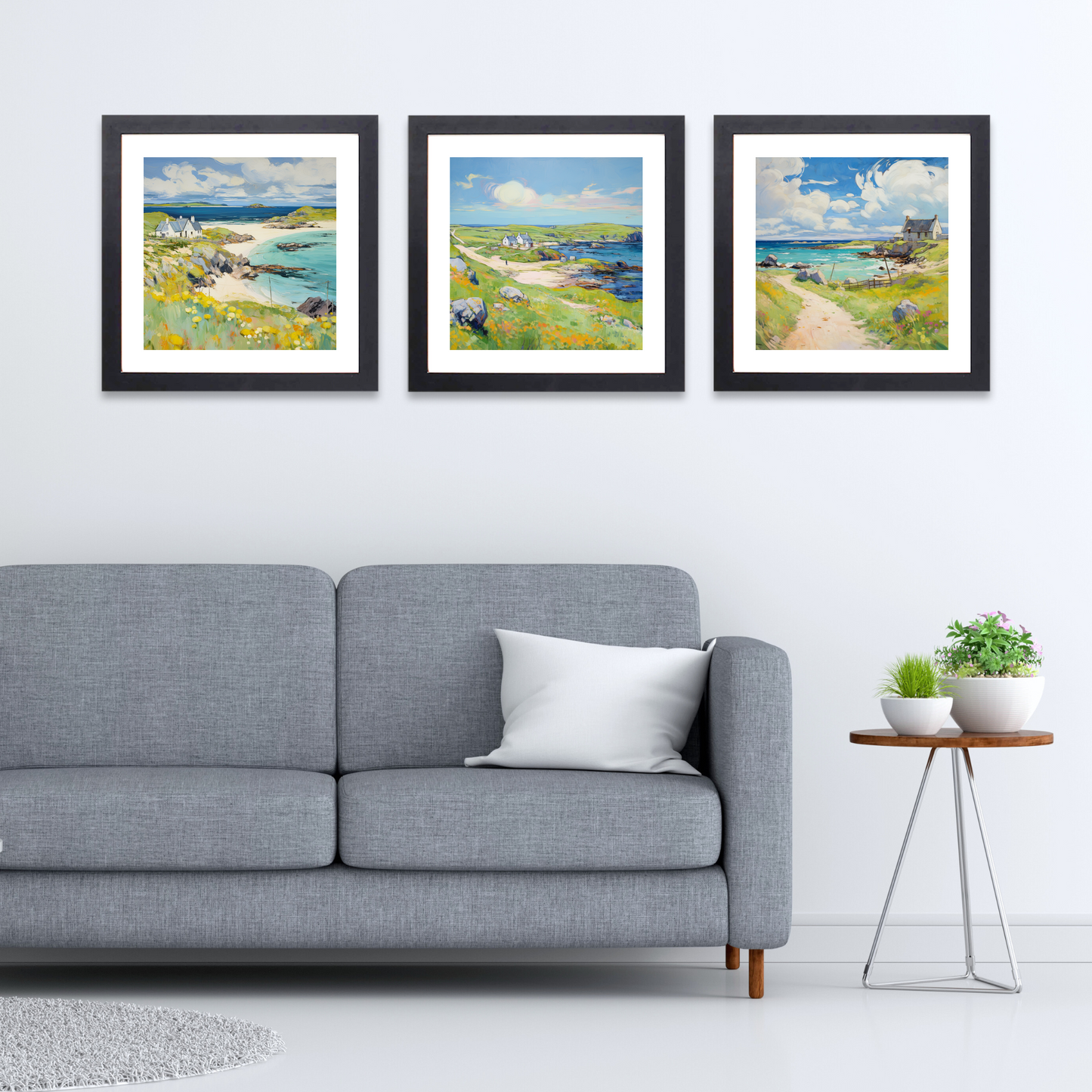 Black frame variant of Isle of Lewis, Outer Hebrides in summer