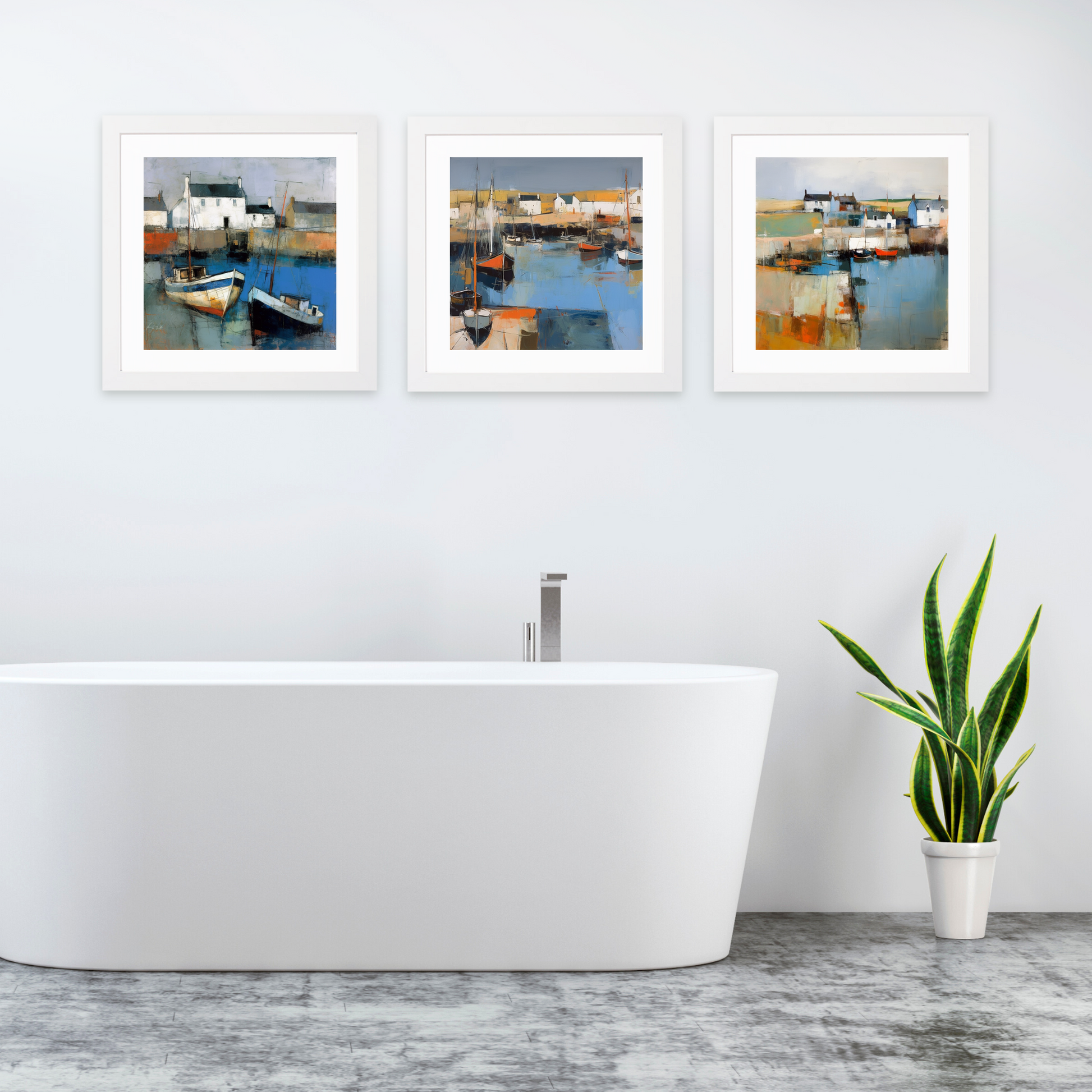 White frame variant of Portmahomack Harbour, Easter Ross