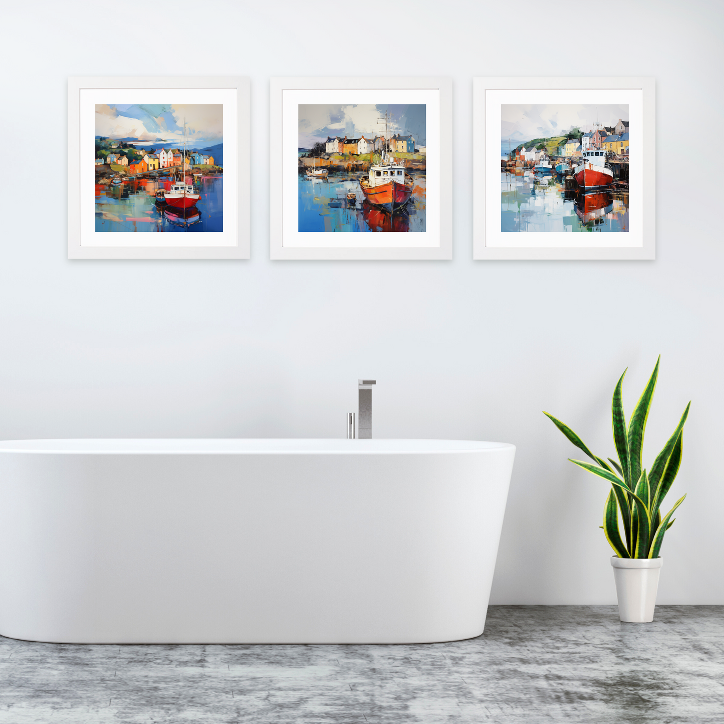 White frame variant of Millport Harbour, Isle of Cumbrae