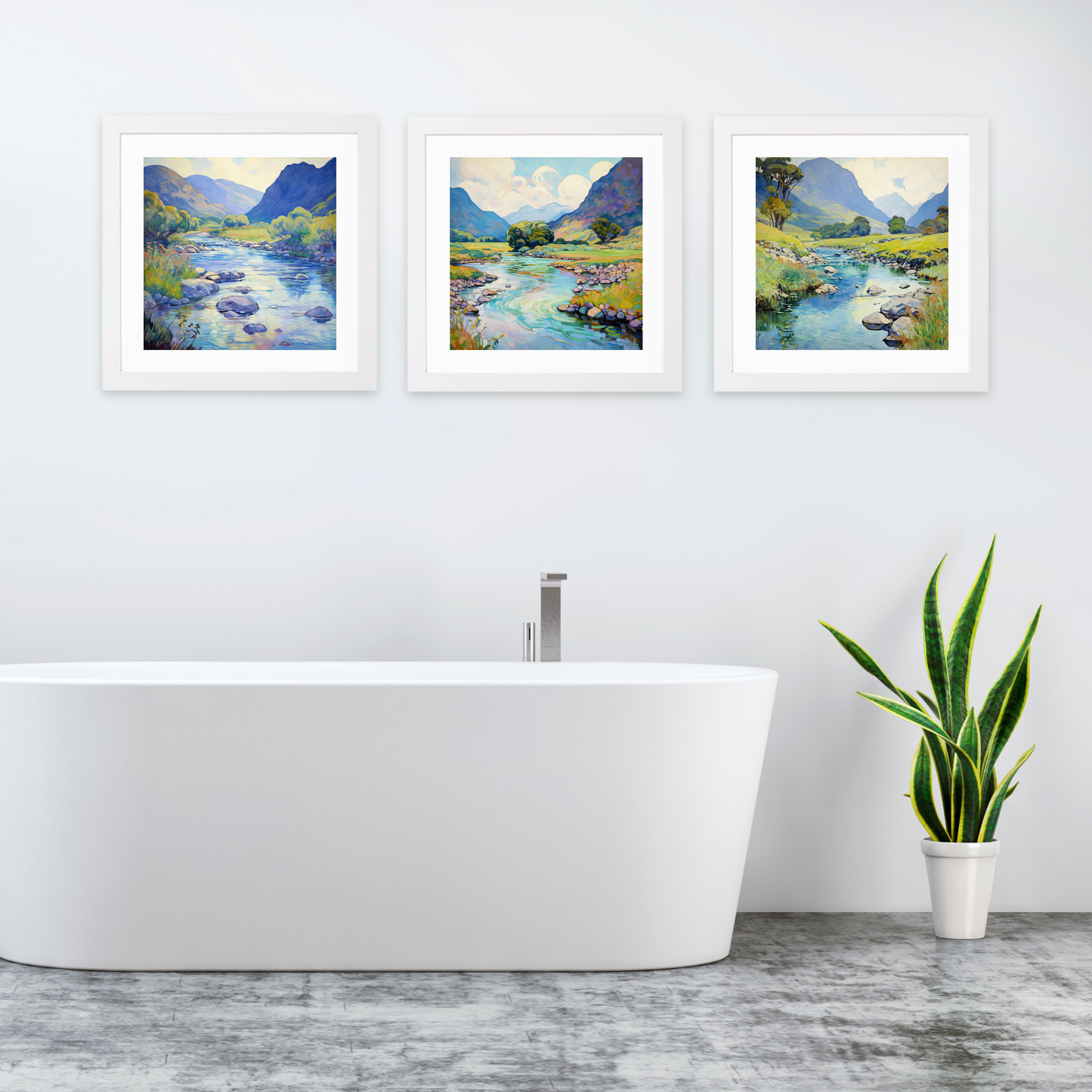 White frame variant of River Coe, Glencoe, Highlands in summer