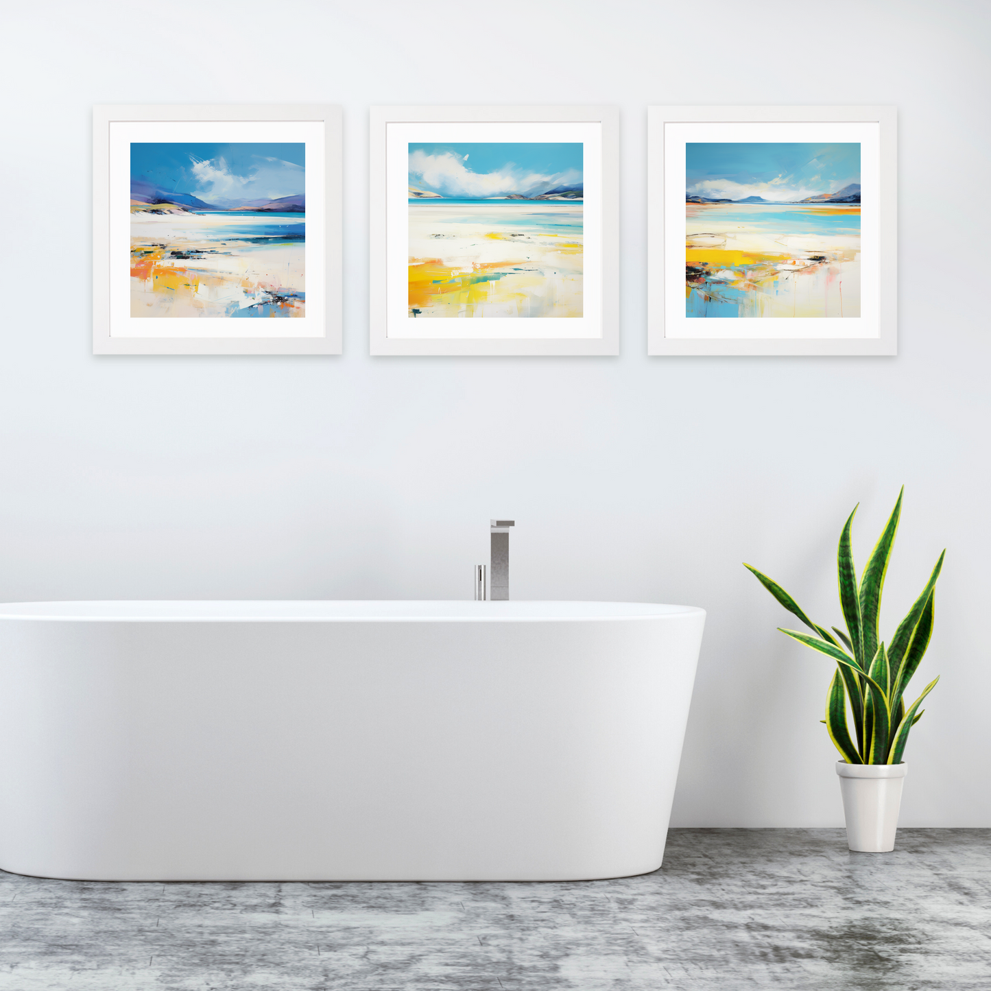 White frame variant of Luskentyre Beach, Isle of Harris in summer