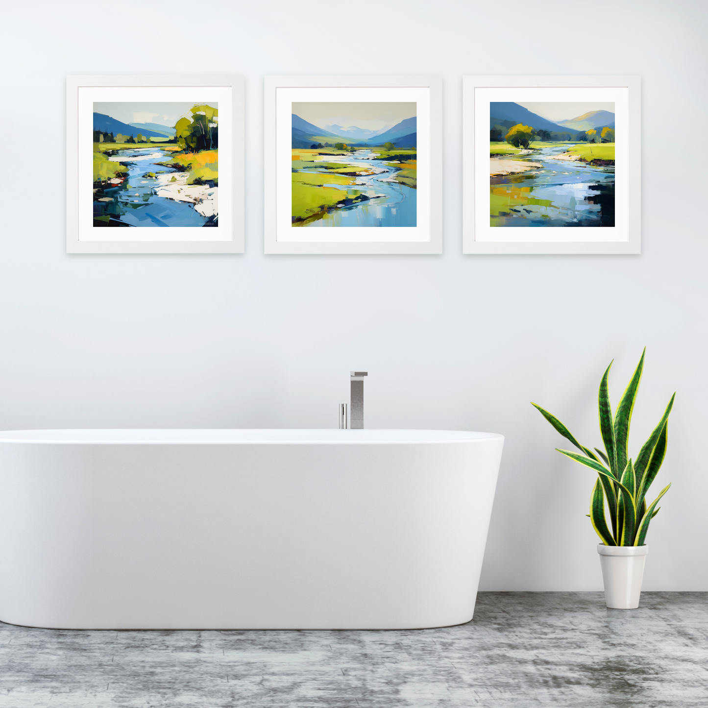 White frame variant of River Orchy, Argyll and Bute in summer