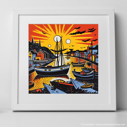 Cullen Harbour at Golden Hour: A Fiery Pop Art Tribute