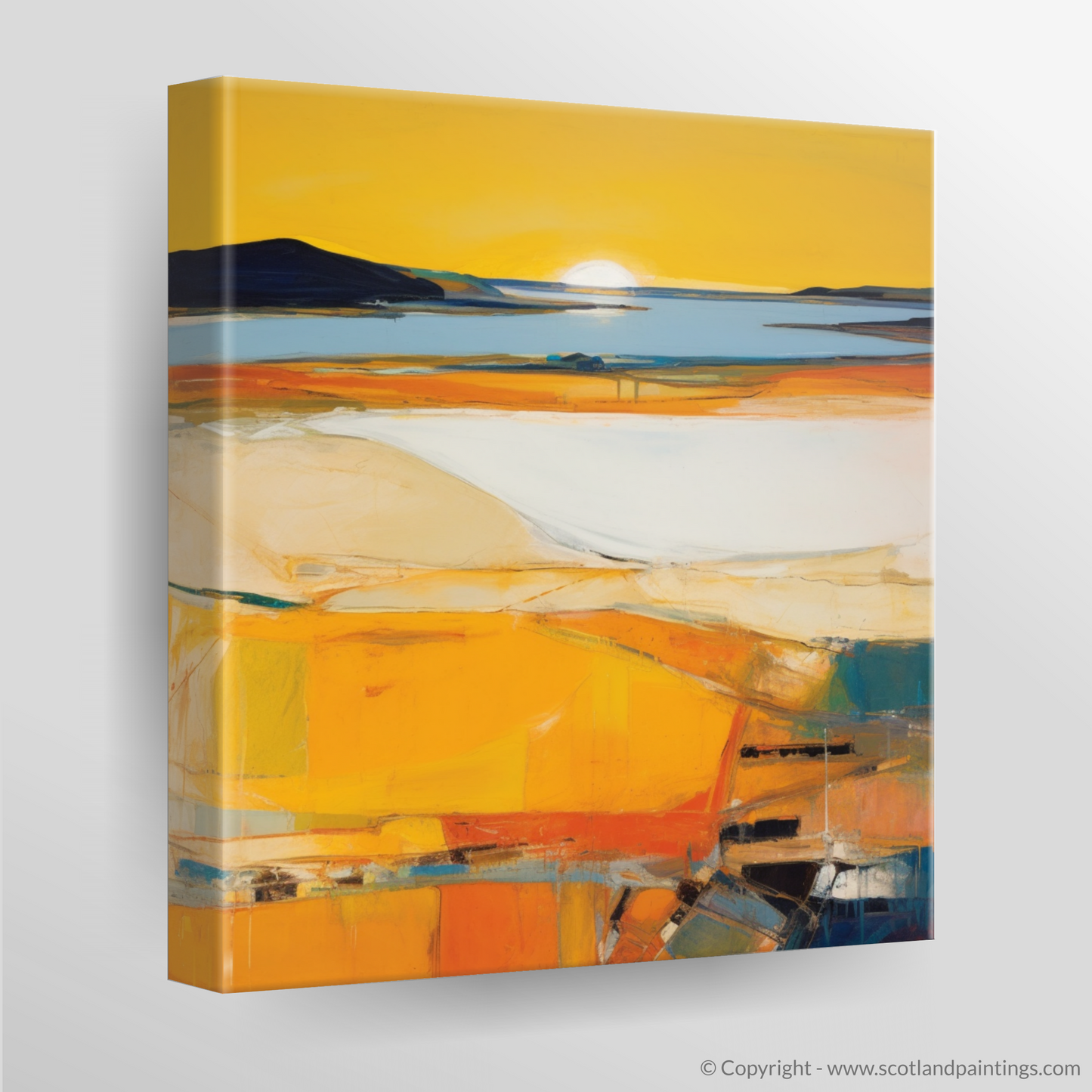 Golden Symphony: An Abstract Impressionist Ode to Traigh Mhor