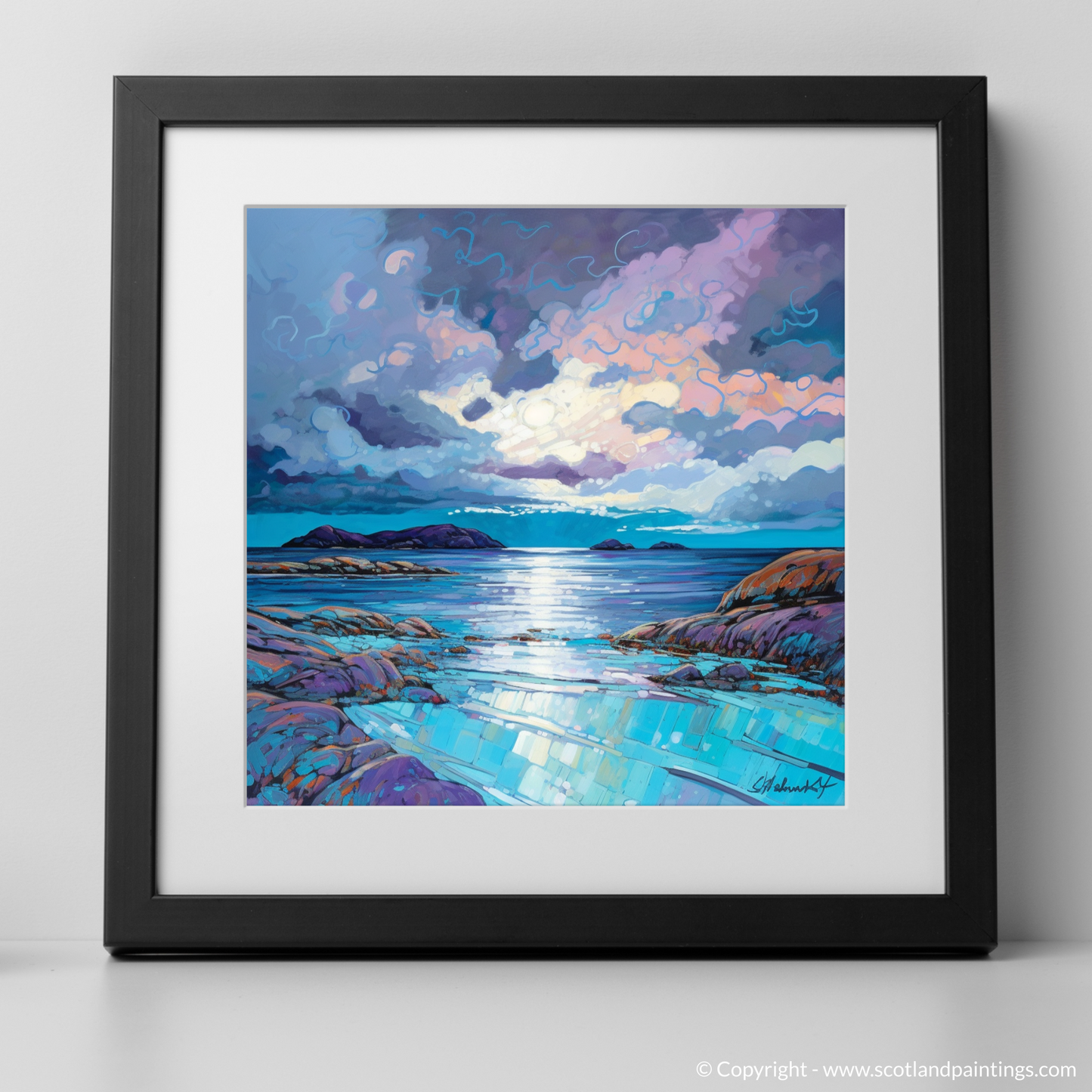 Storm's Embrace over Achmelvich Bay - A Modern Impressionist Ode