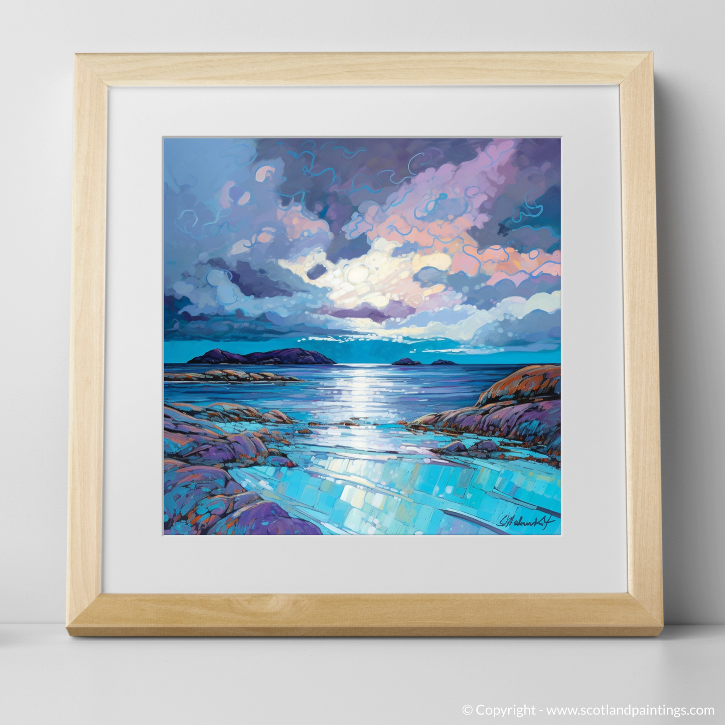 Storm's Embrace over Achmelvich Bay - A Modern Impressionist Ode