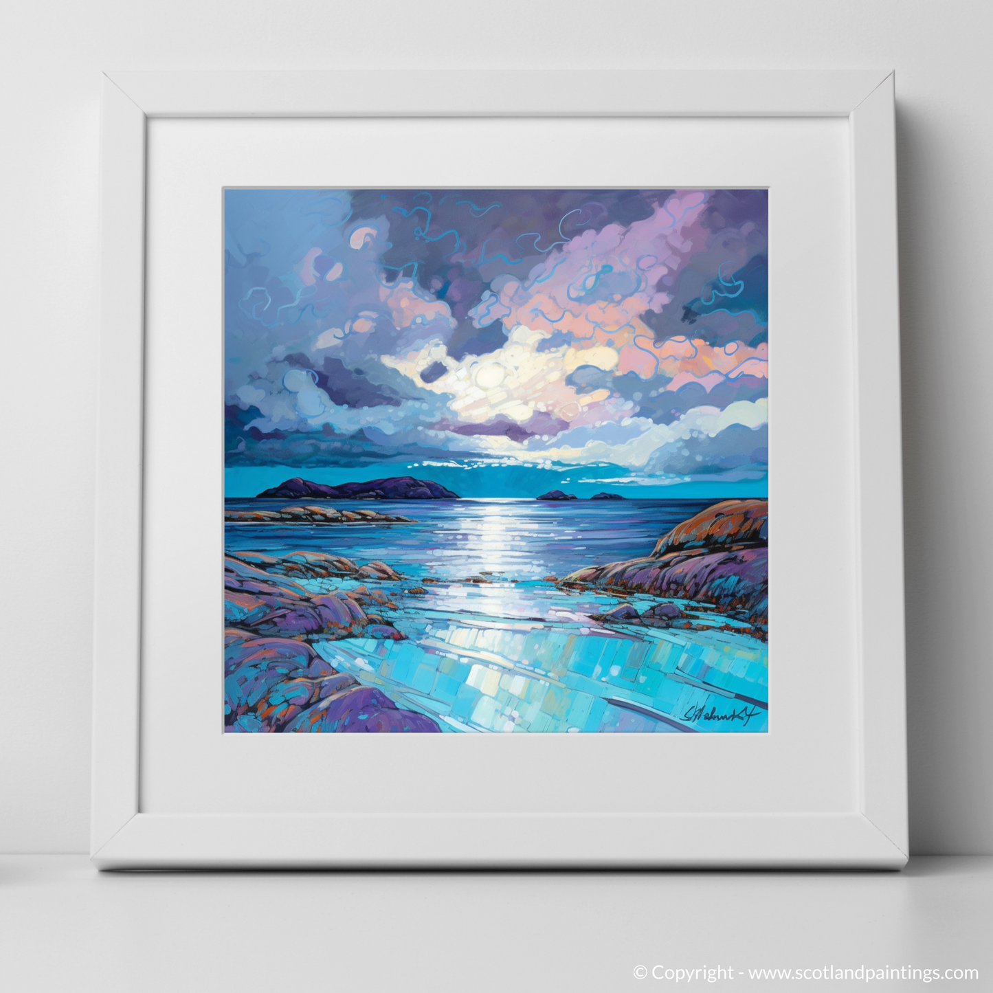 Storm's Embrace over Achmelvich Bay - A Modern Impressionist Ode