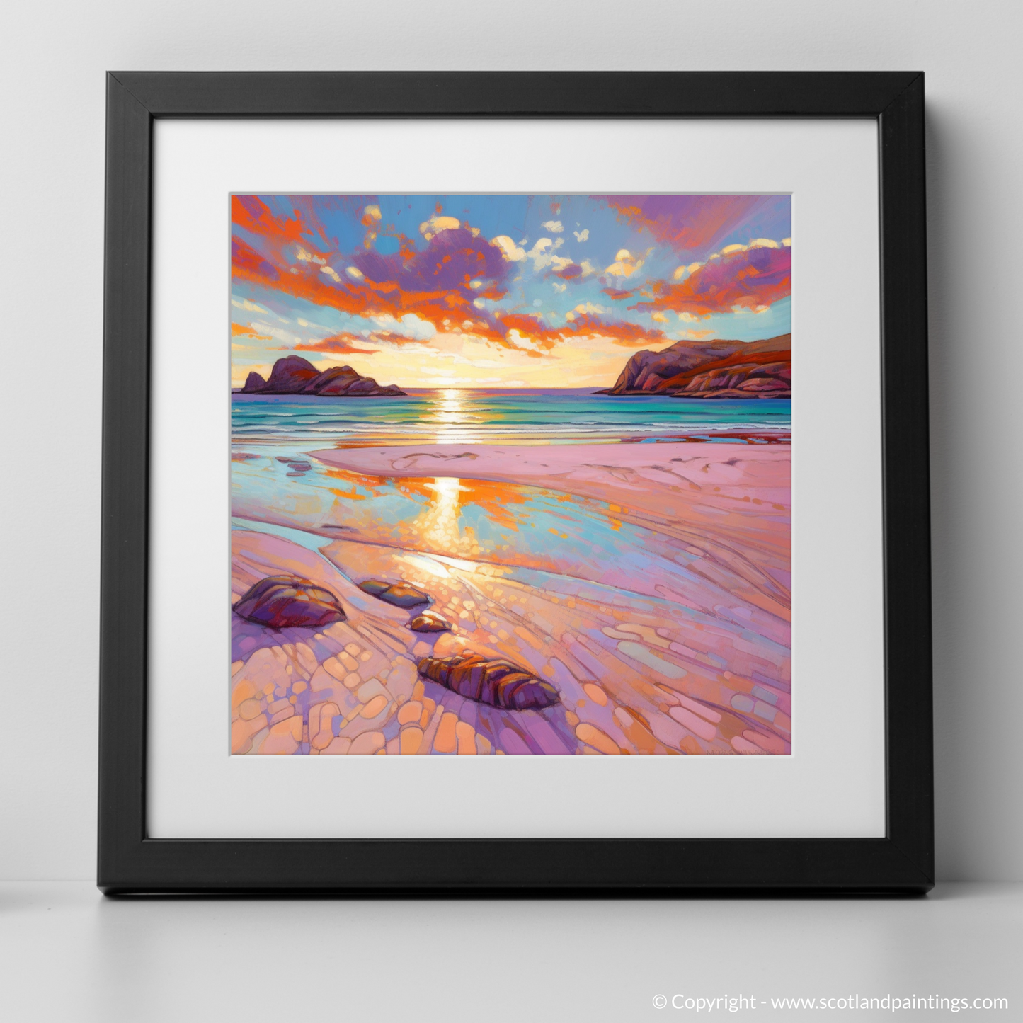 Achmelvich Beach Sunset: A Modern Impressionist Reverie