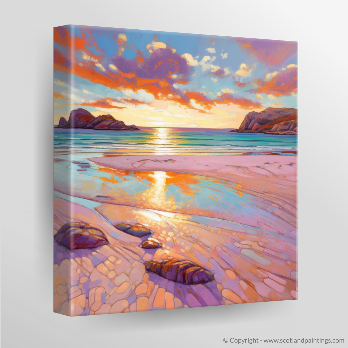 Achmelvich Beach Sunset: A Modern Impressionist Reverie