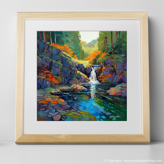 Enchanted Tarf Falls: A Modern Impressionist Journey through Scottish Waterways