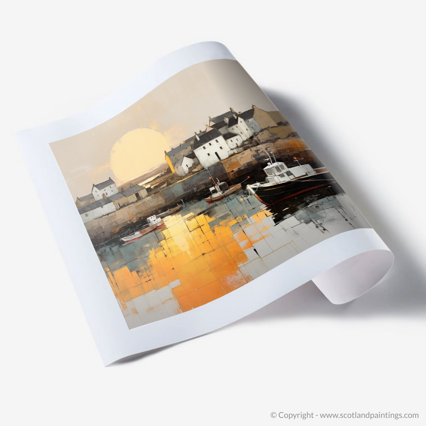 Portmahomack Harbour at Sunset: A Minimalist Masterpiece