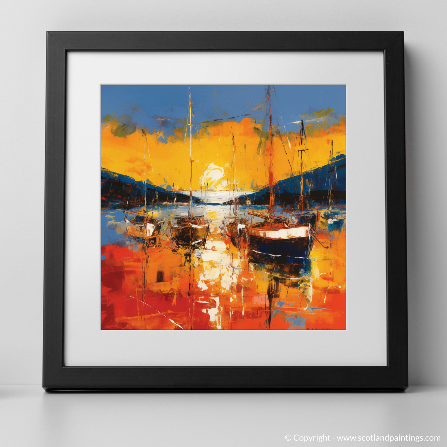 Golden Embrace: An Abstract Impression of Cromarty Harbour at Dusk