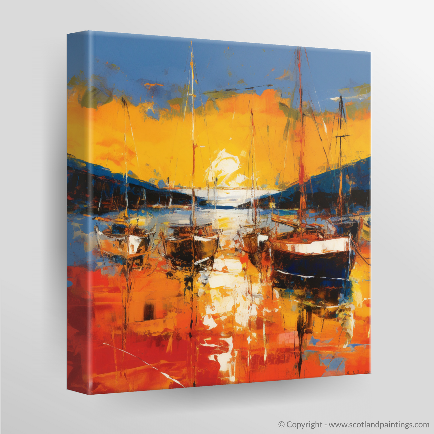 Golden Embrace: An Abstract Impression of Cromarty Harbour at Dusk