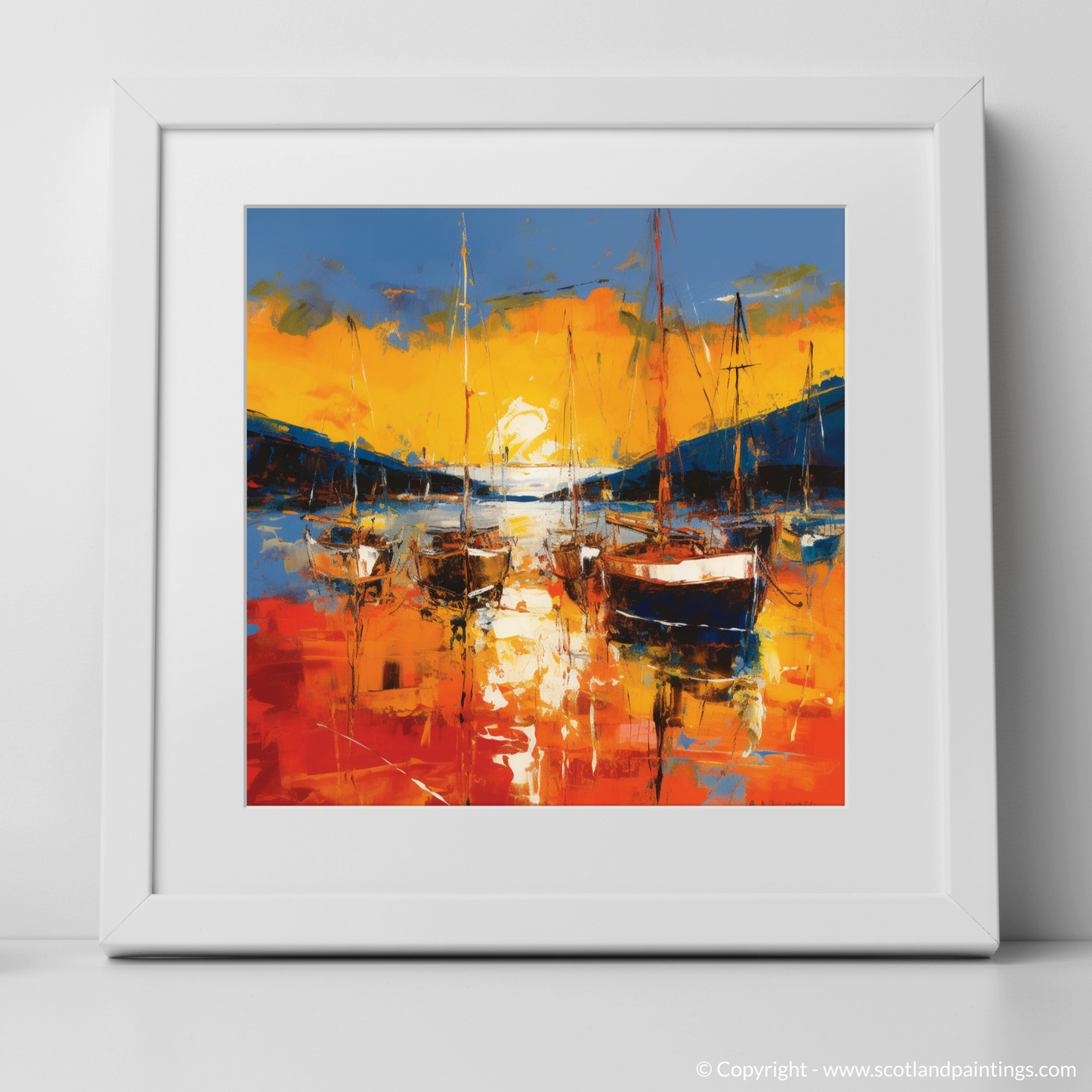 Golden Embrace: An Abstract Impression of Cromarty Harbour at Dusk